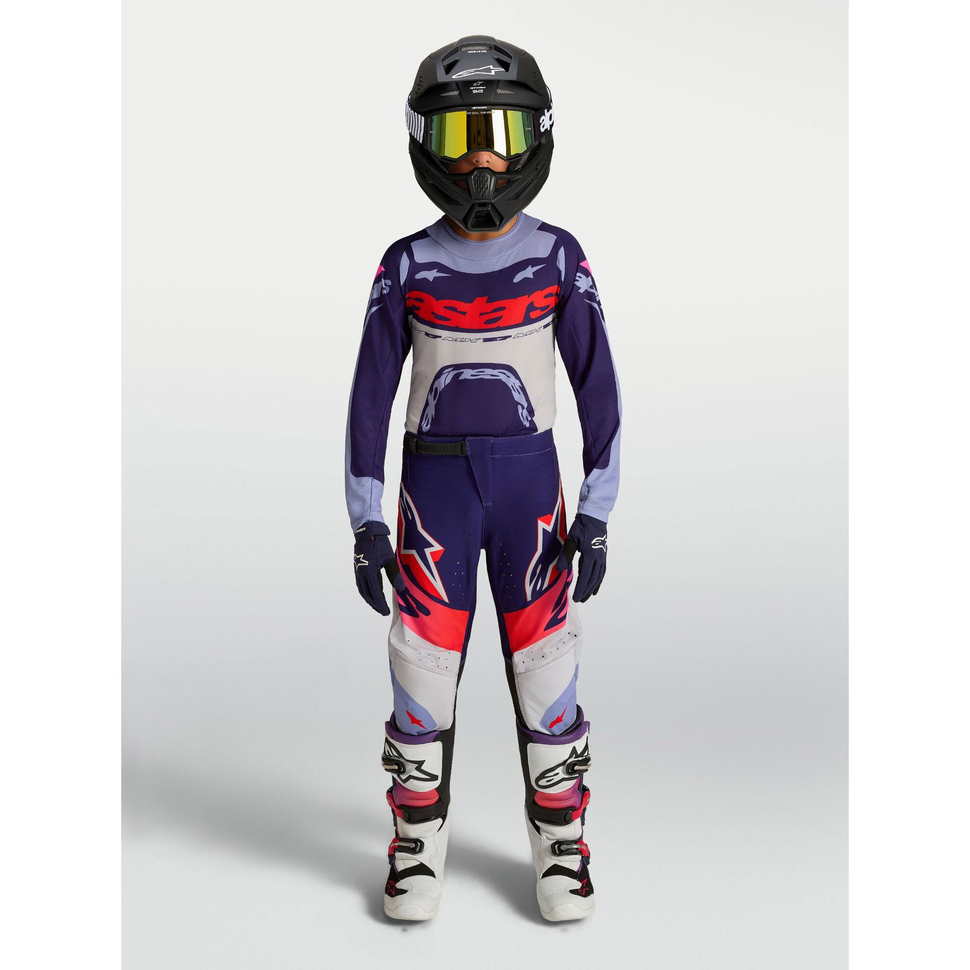 Alpinestars Youth Supertech DYNA MX Gear Set (Light Violet/Deep Purple/Pink Fluo)