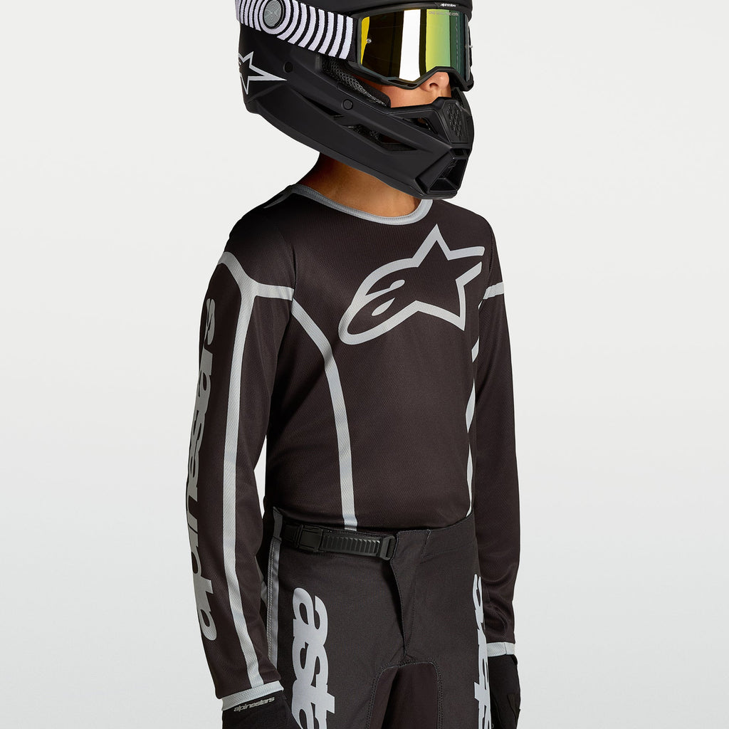 Alpinestars Youth Fluid APEX V2 MX Jersey (Black/Silver)