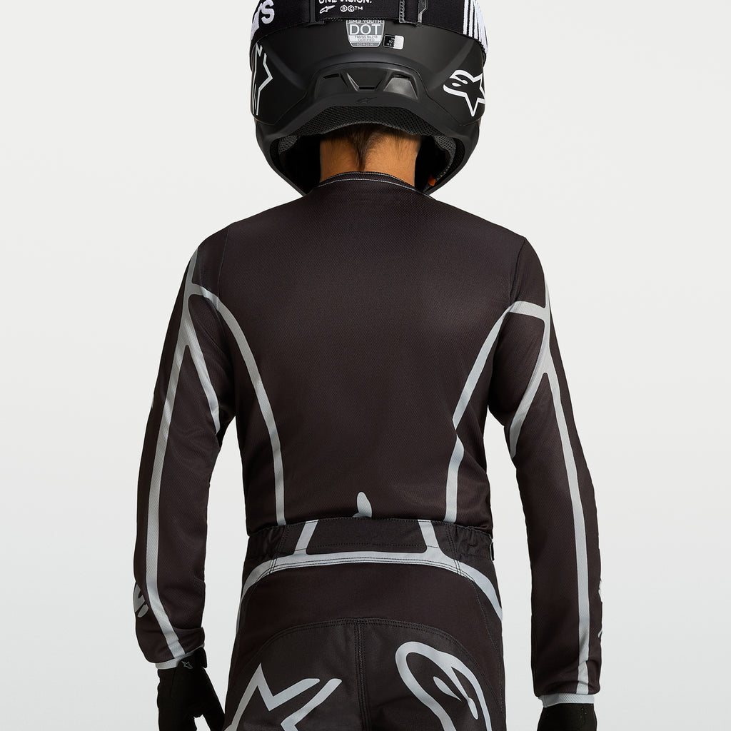 Alpinestars Youth Fluid APEX V2 MX Gear Set (Black/Silver)