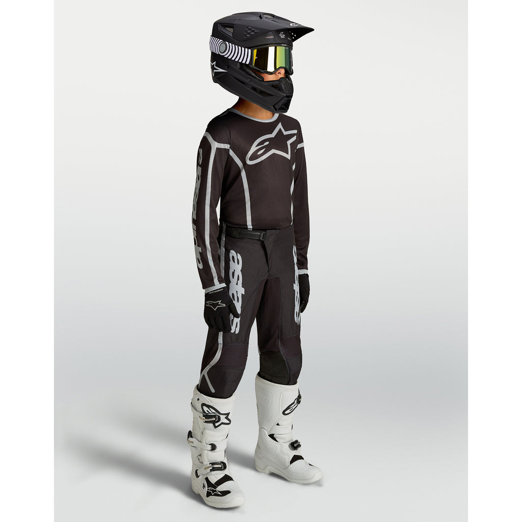 Alpinestars Youth Fluid APEX V2 MX Gear Set (Black/Silver)