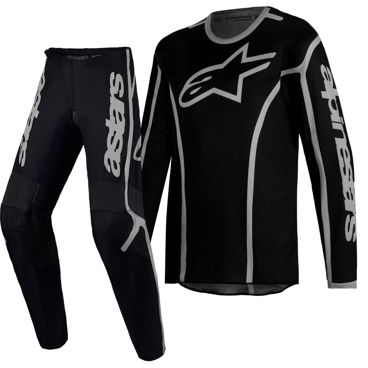 Alpinestars Youth Fluid APEX V2 MX Gear Set (Black/Silver)