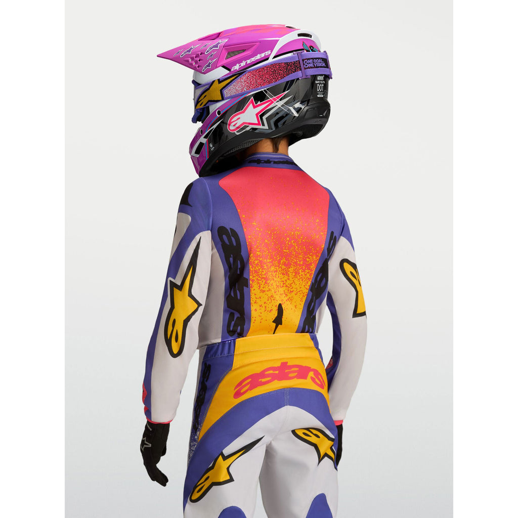 Alpinestars Youth Fluid DRAG MX Gear Set (Light Lilac/Blue Iris/Gold)