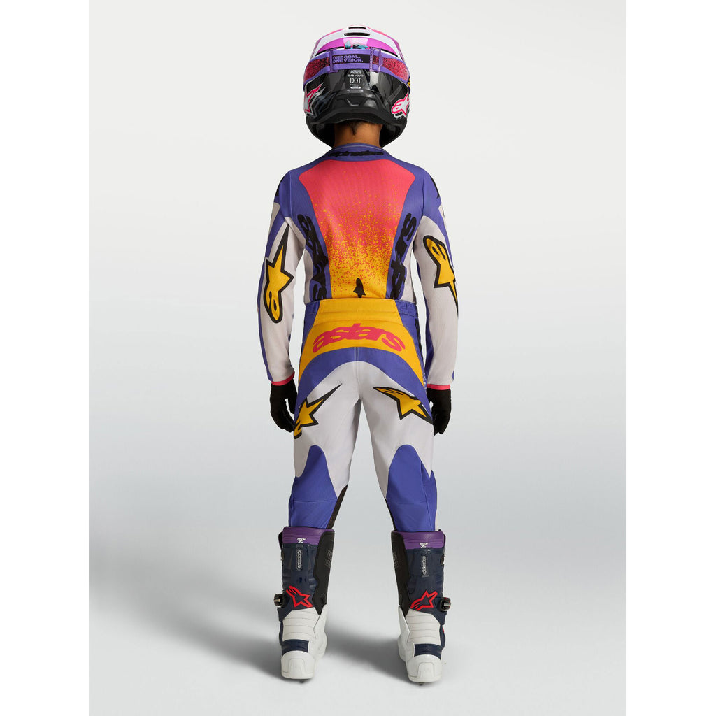 Alpinestars Youth Fluid DRAG MX Gear Set (Light Lilac/Blue Iris/Gold)