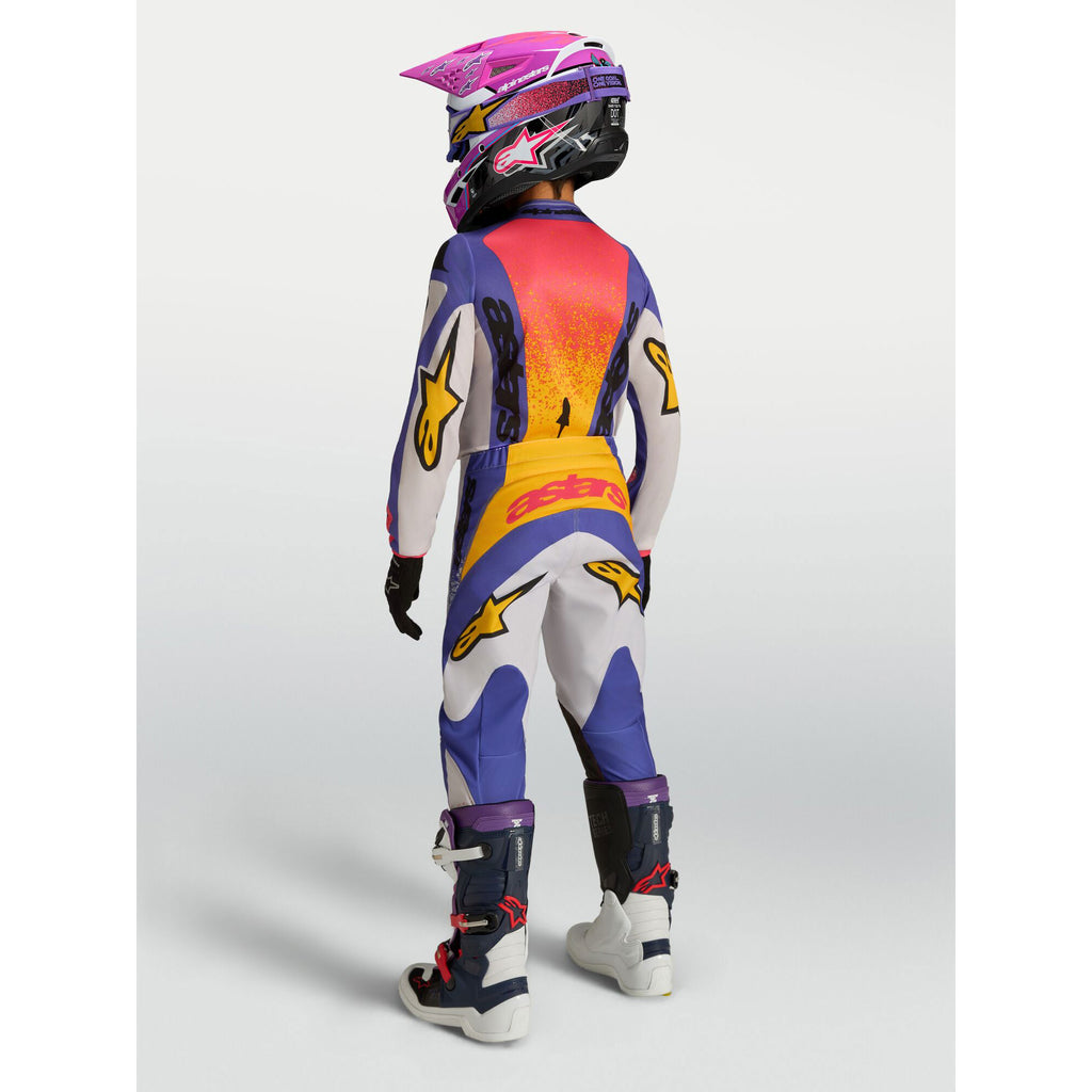 Alpinestars Youth Fluid DRAG MX Gear Set (Light Lilac/Blue Iris/Gold)