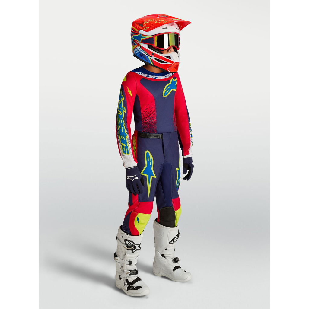 Alpinestars Youth Fluid DRAG MX Gear Set (Blue Navy/Fire Red/White)