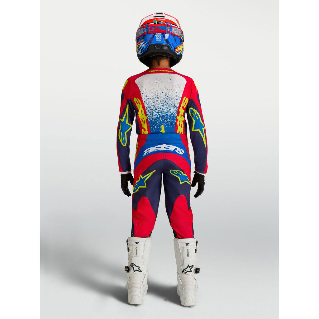 Alpinestars Youth Fluid DRAG MX Gear Set (Blue Navy/Fire Red/White)