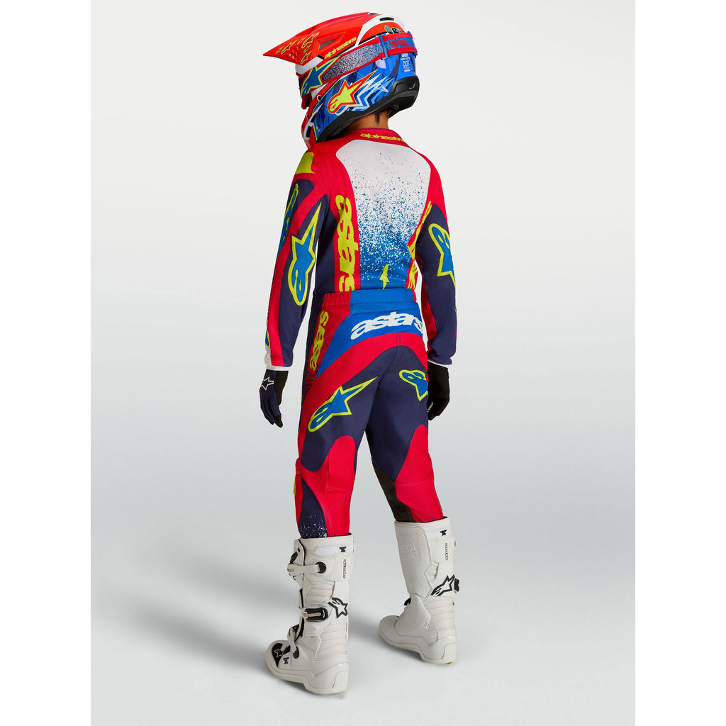 Alpinestars Youth Fluid DRAG MX Gear Set (Blue Navy/Fire Red/White)