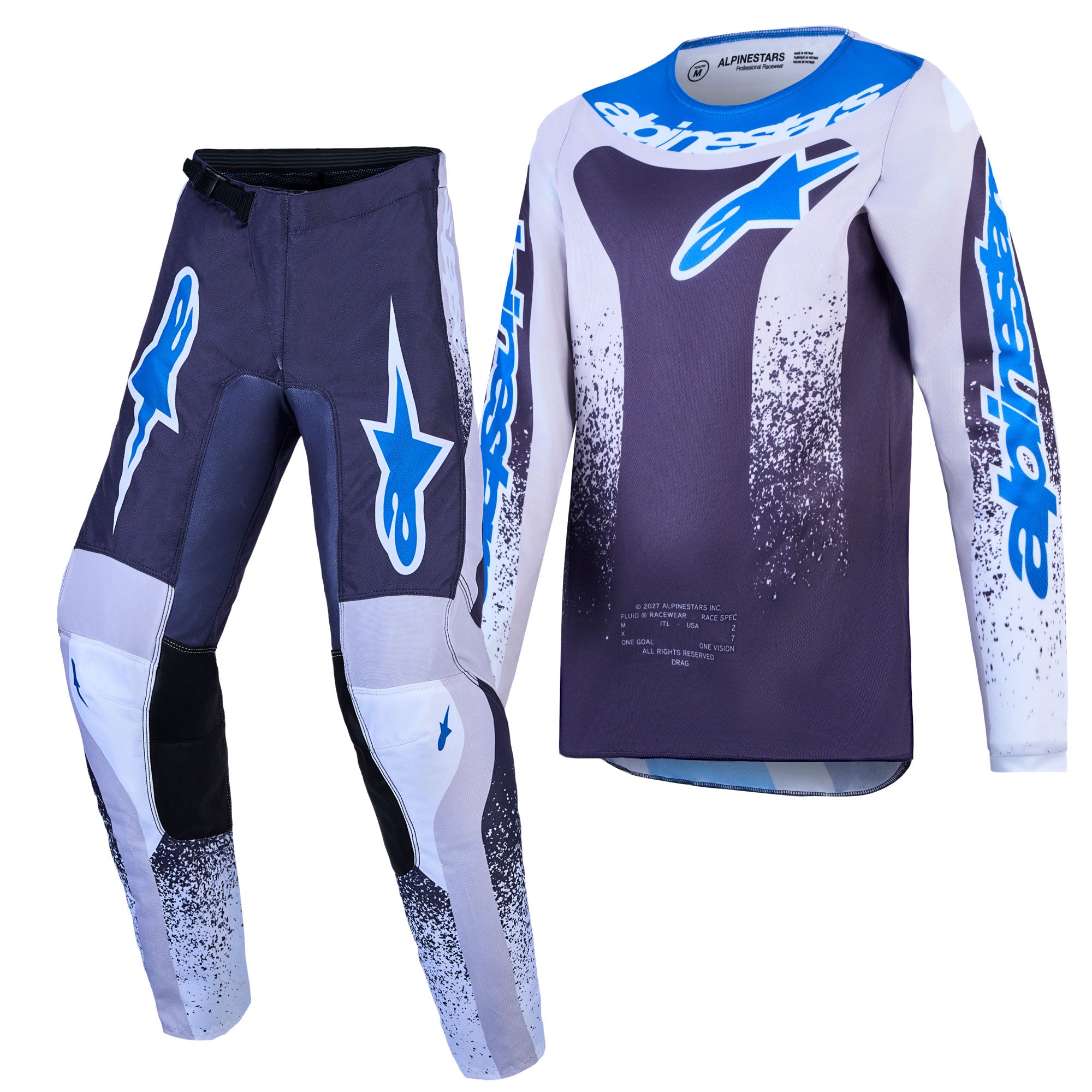 Alpinestars Youth Fluid DRAG MX Gear Set (Graystone/Light Lilac/UCLA Blue)