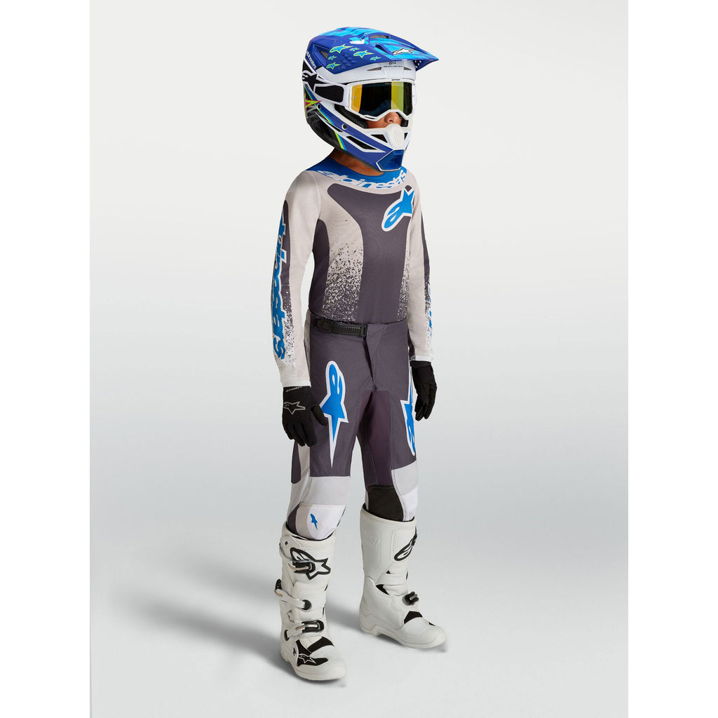 Alpinestars Youth Fluid DRAG MX Gear Set (Graystone/Light Lilac/UCLA Blue)