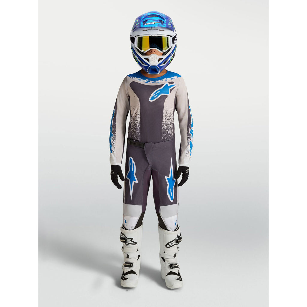 Alpinestars Youth Fluid DRAG MX Gear Set (Graystone/Light Lilac/UCLA Blue)