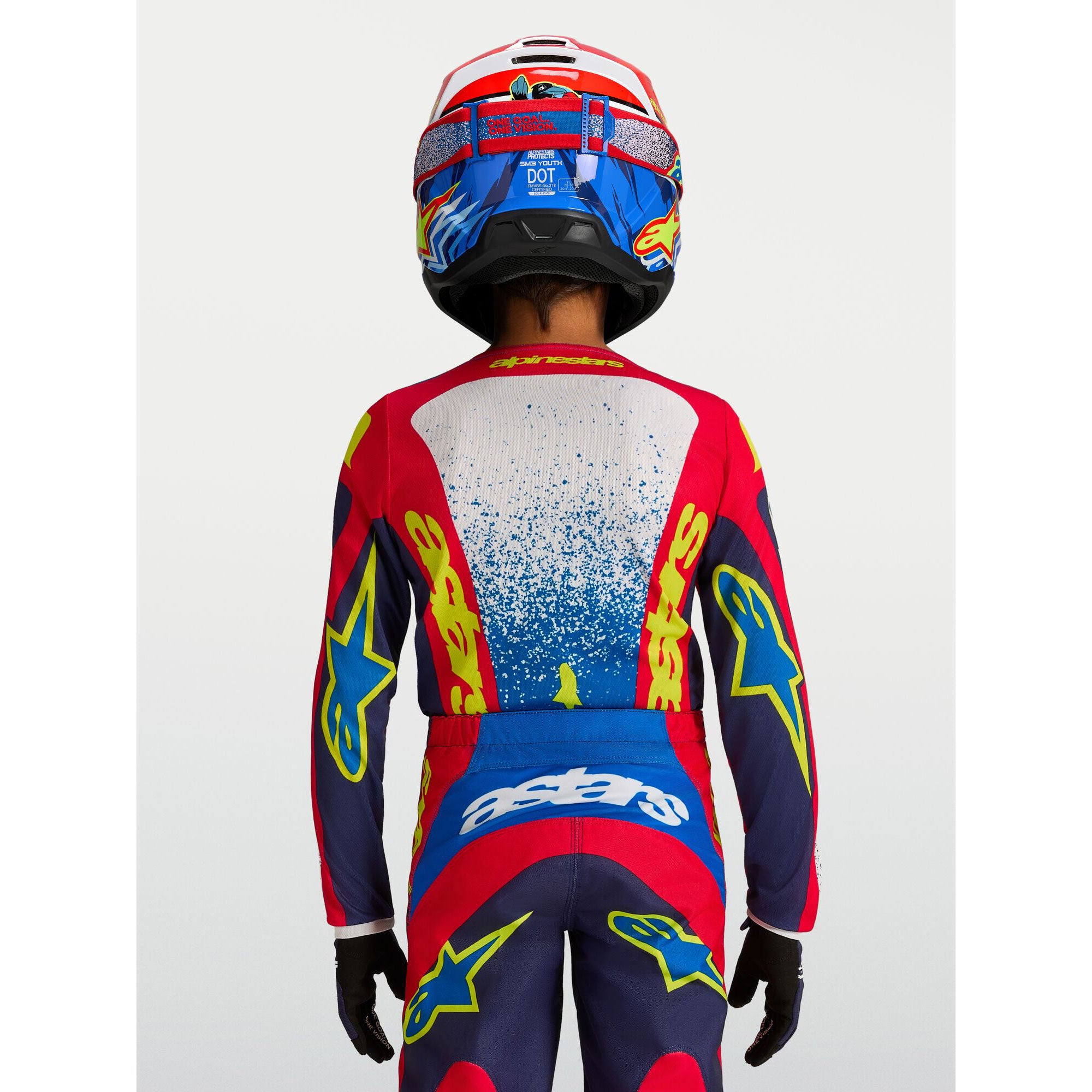 Alpinestars Youth Fluid DRAG MX Gear Set (Blue Navy/Fire Red/White)