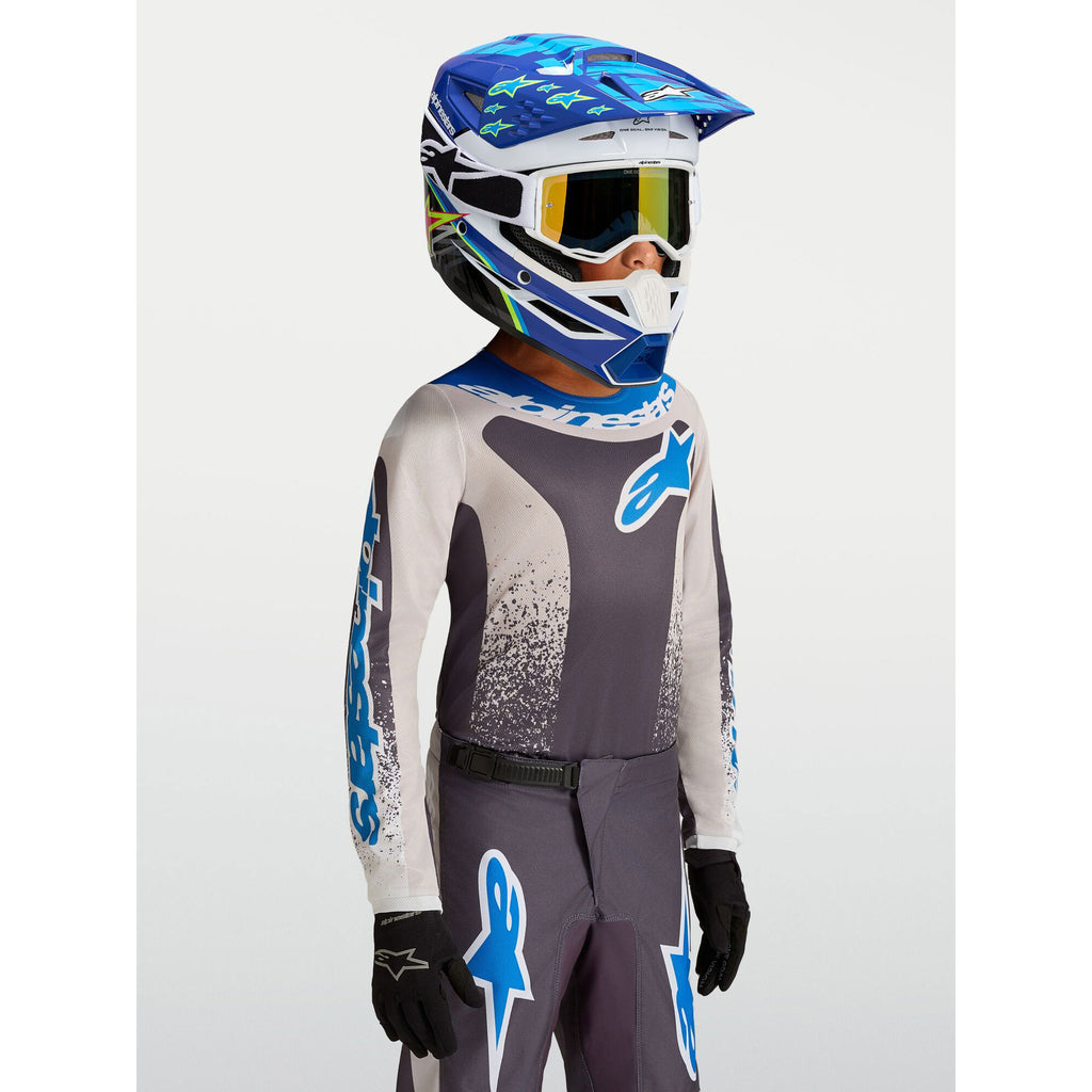 Alpinestars Youth Fluid DRAG MX Gear Set (Graystone/Light Lilac/UCLA Blue)