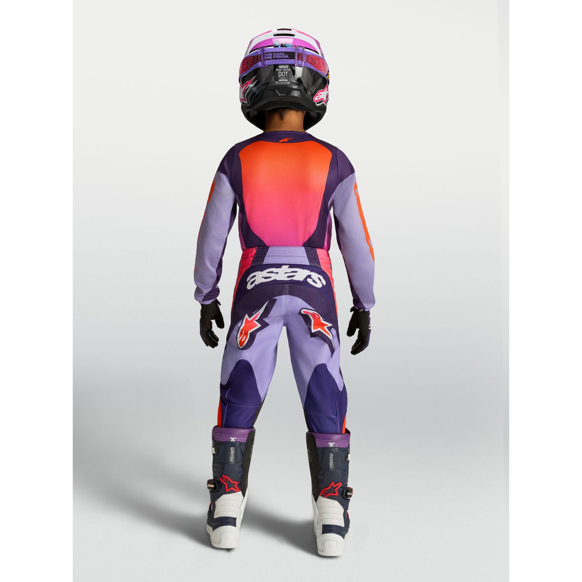 Alpinestars Youth Fluid HUNT MX Gear Set (Light Violet/Deep Purple/Pink Fluo)