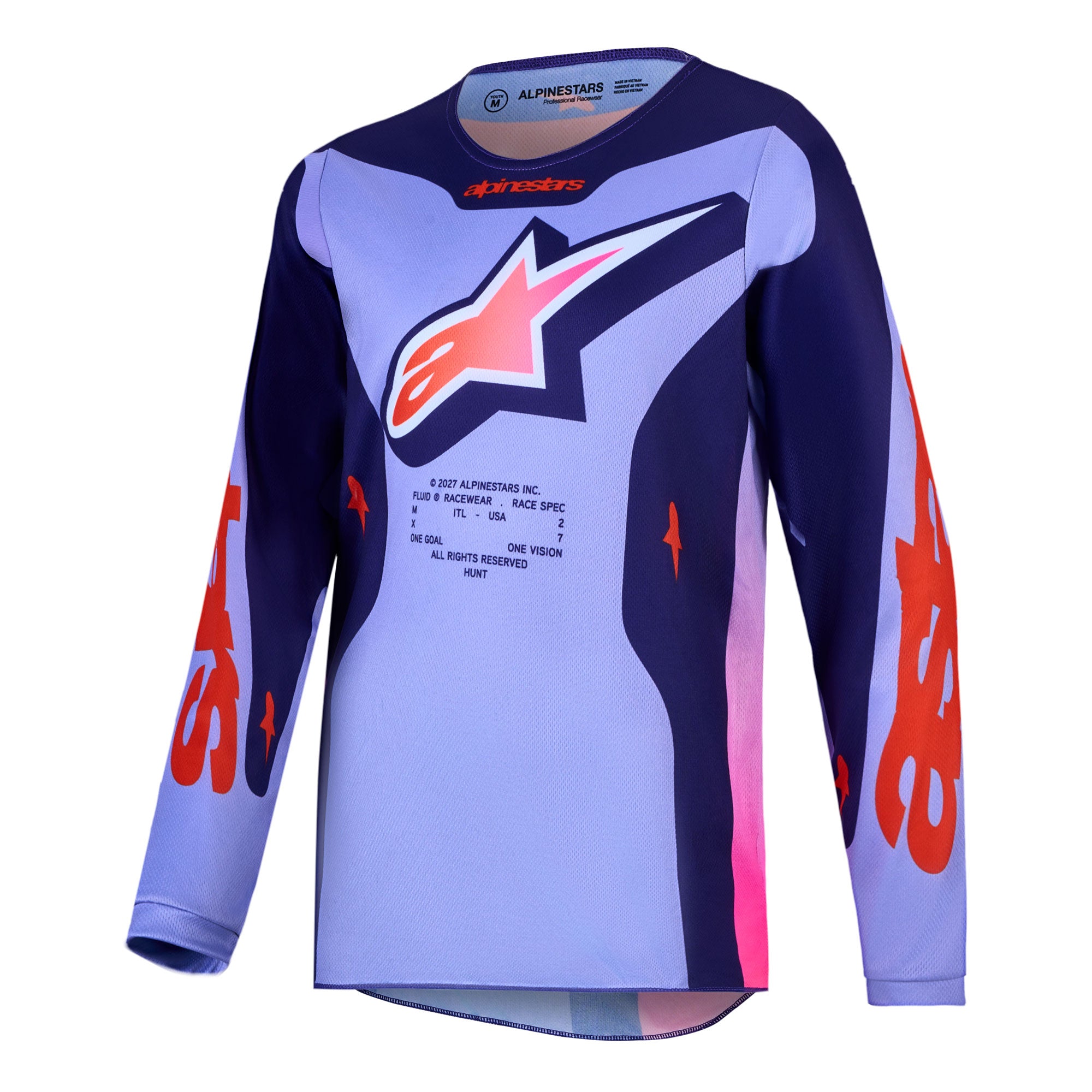 Alpinestars Youth Fluid HUNT MX Gear Set (Light Violet/Deep Purple/Pink Fluo)