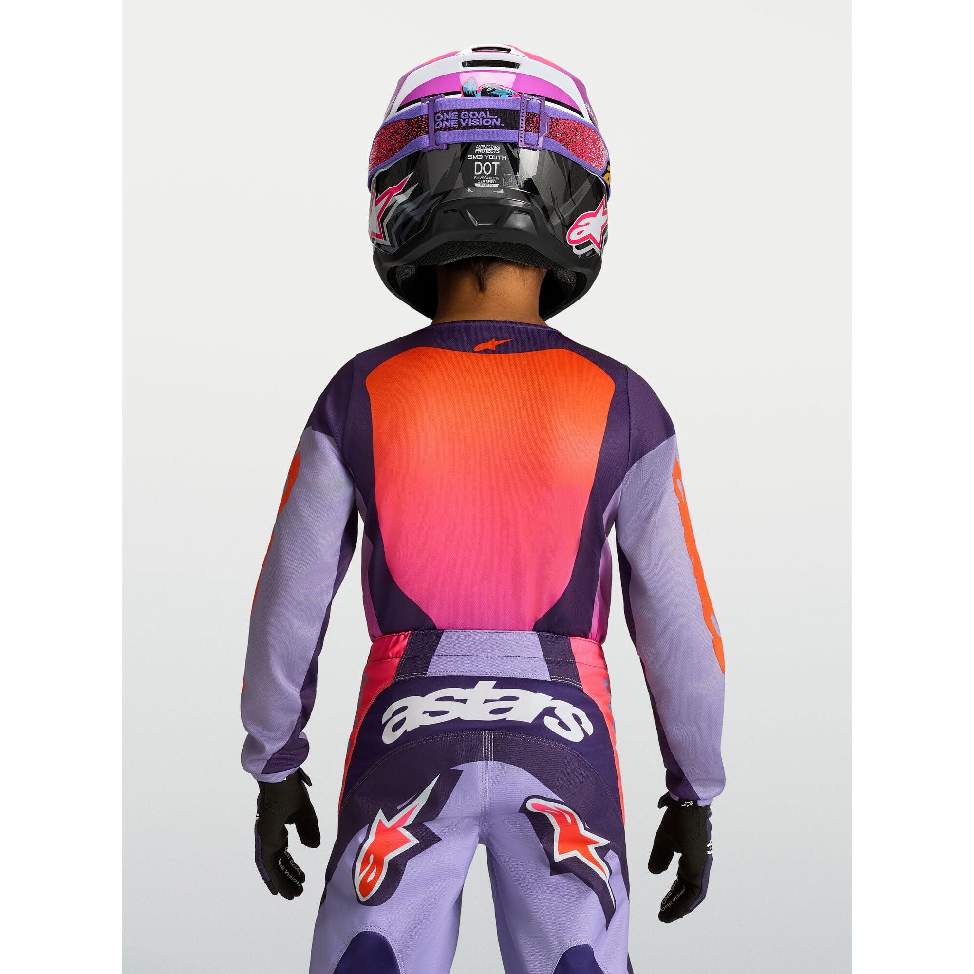 Alpinestars Youth Fluid HUNT MX Gear Set (Light Violet/Deep Purple/Pink Fluo)