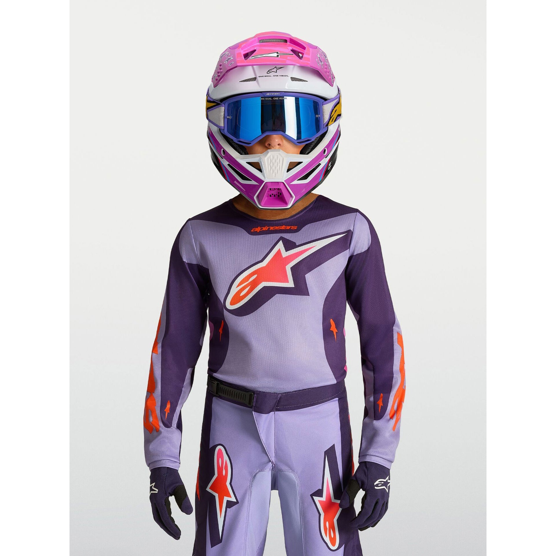 Alpinestars Youth Fluid HUNT MX Jersey (Light Violet/Deep Purple/Pink Fluo)