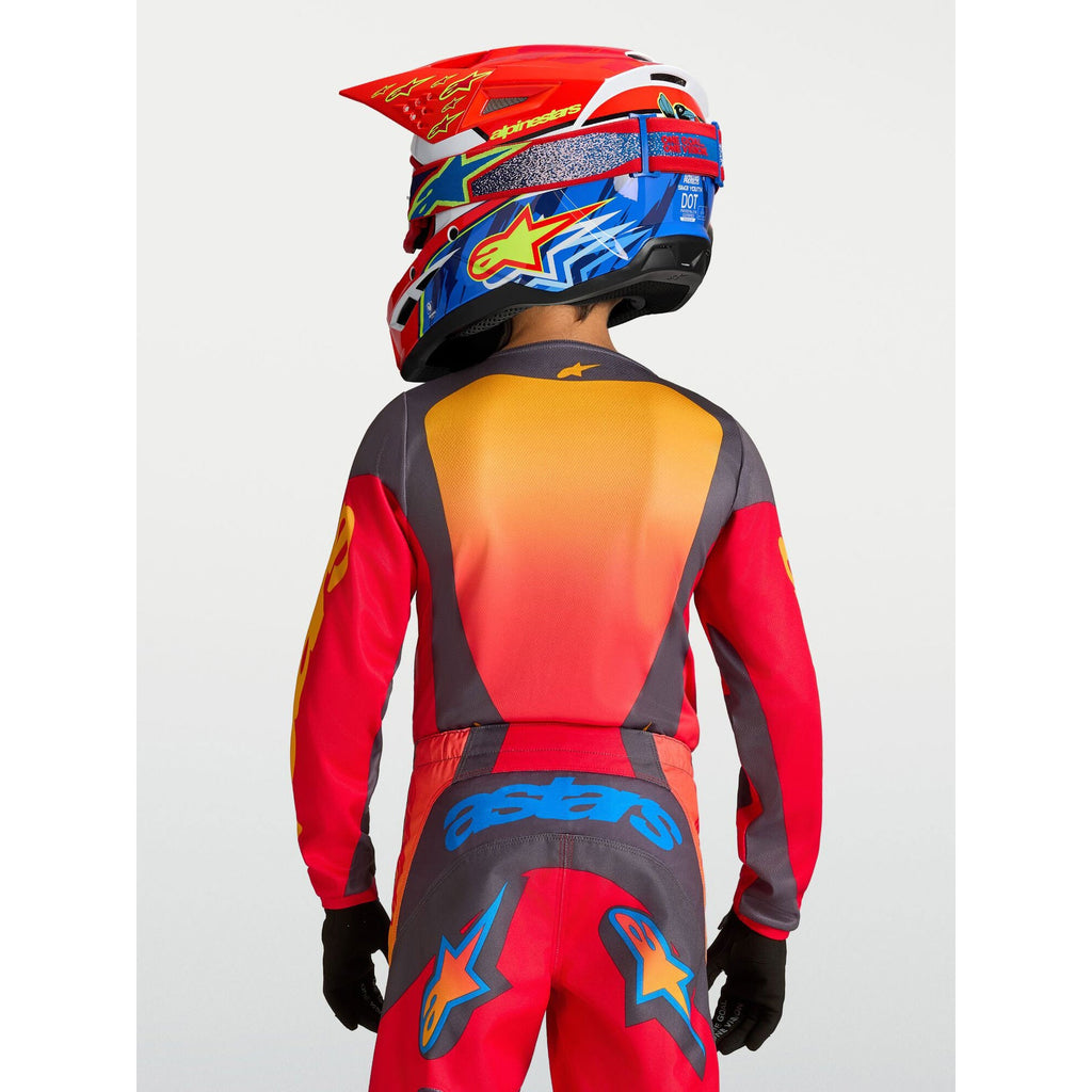 Alpinestars Youth Fluid HUNT MX Jersey (Fire Red/Graystone/Hot Coral)