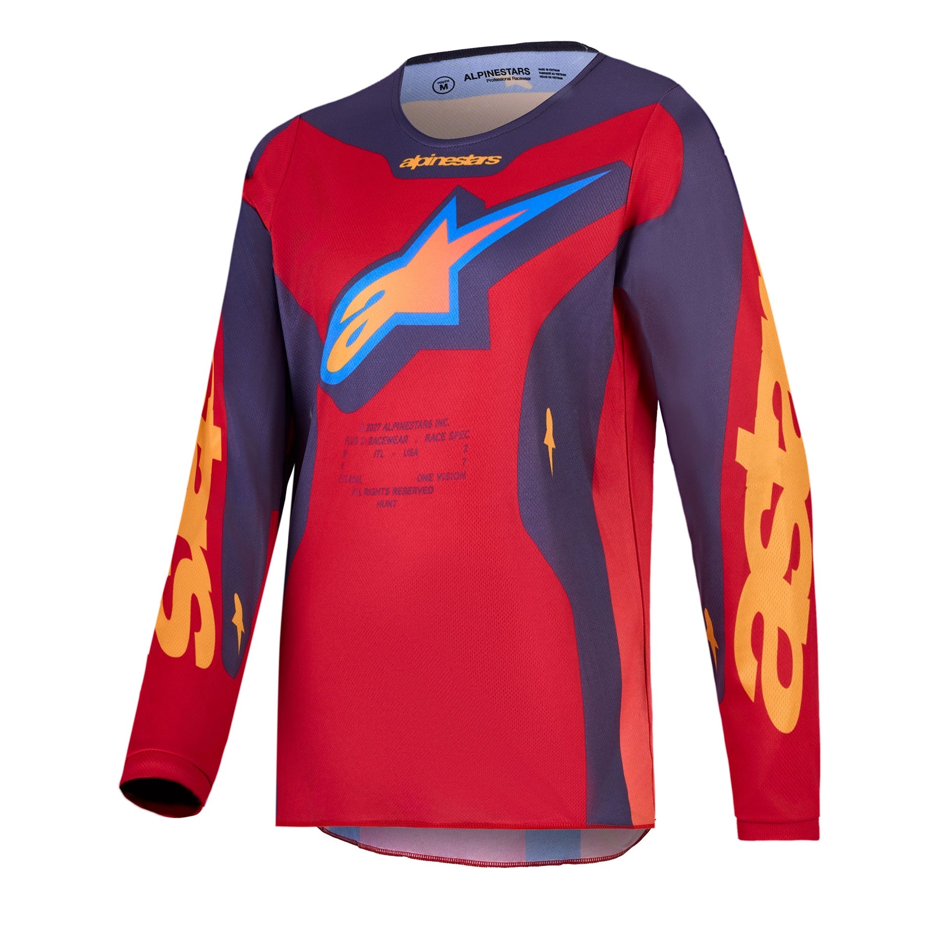 Alpinestars Youth Fluid HUNT MX Jersey (Fire Red/Graystone/Hot Coral)