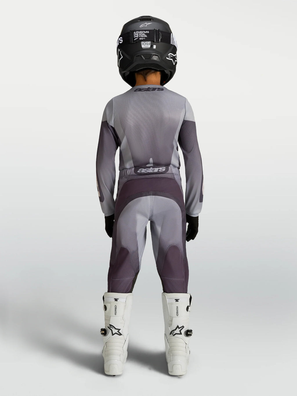 Alpinestars Youth Fluid AMBER MX Gear Set (Graystone/Cold Grey/Light Lilac)