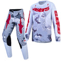Alpinestars Youth Fluid LONE MX Gear Set (Grey Camo/White/Fire Red)