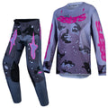 Alpinestars Youth Fluid LONE MX Gear Set (Grey Camo/Purple)