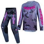 Alpinestars Youth Fluid LONE MX Gear Set (Grey Camo/Purple)