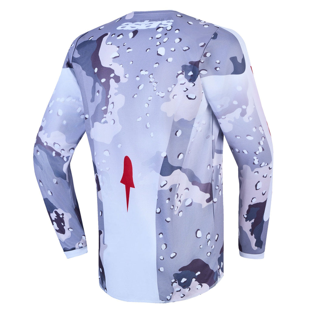Alpinestars Youth Fluid LONE MX Jersey (Grey Camo/White/Fire Red)