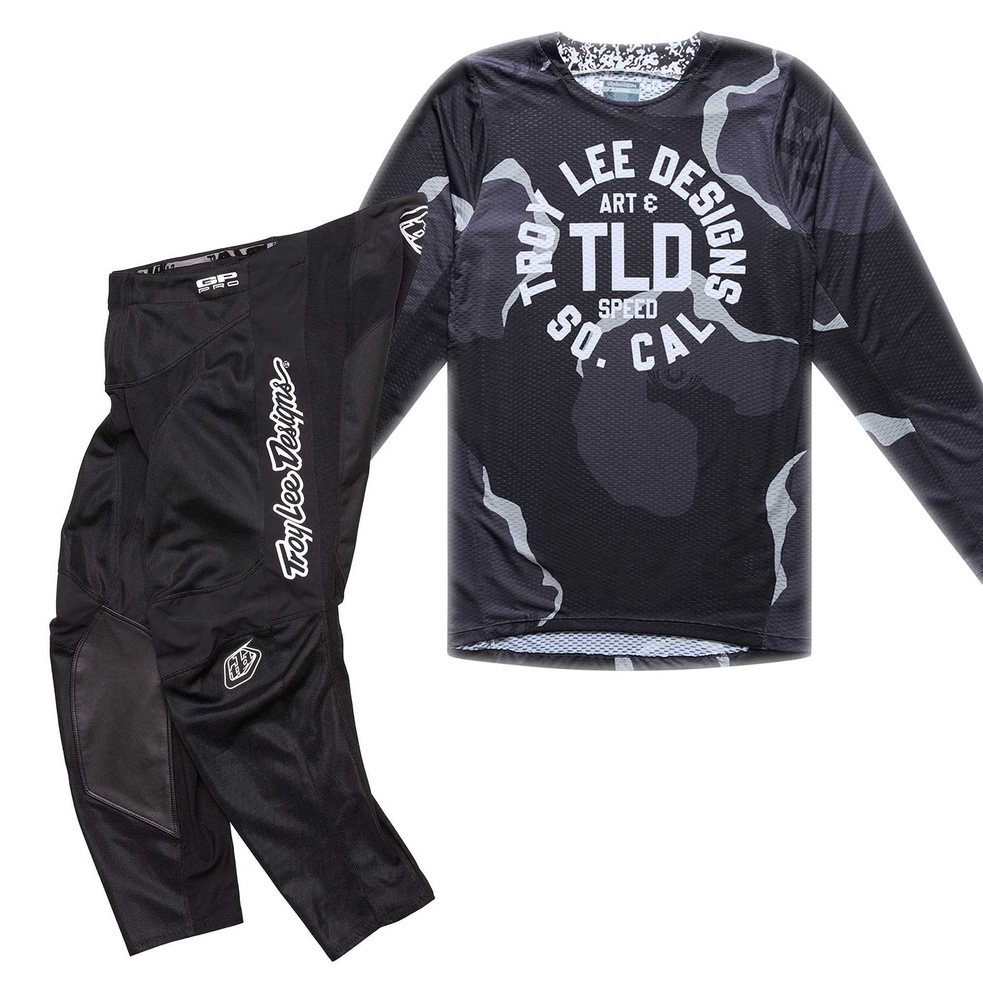 Troy Lee Designs MX | SX Jersey & Pant Kit Deal GP PRO AIR CAMO (Black)