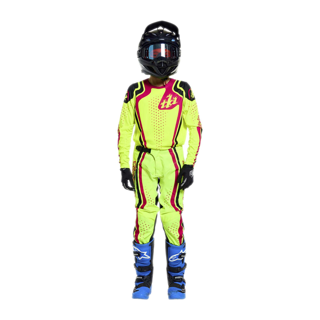 Troy Lee Designs YOUTH MX | SX Jersey & Pant Kit Deal GP PRO ROLLER (Flo Yellow / Fuchsia)