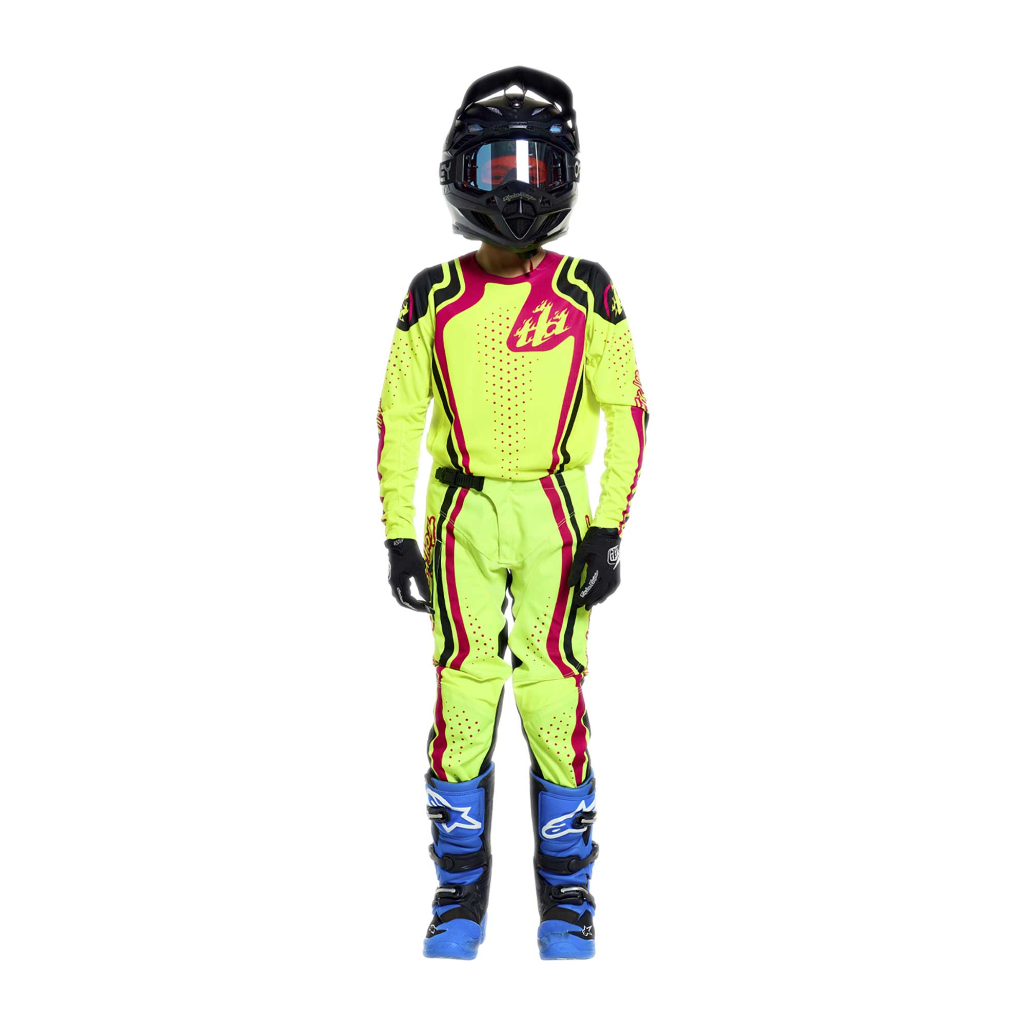 Troy Lee Designs YOUTH MX | SX Jersey & Pant Kit Deal GP PRO ROLLER (Flo Yellow / Fuchsia)