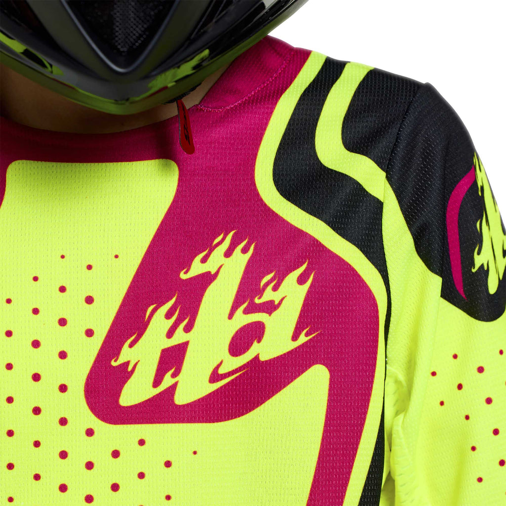 Troy Lee Designs YOUTH MX | SX Jersey & Pant Kit Deal GP PRO ROLLER (Flo Yellow / Fuchsia)