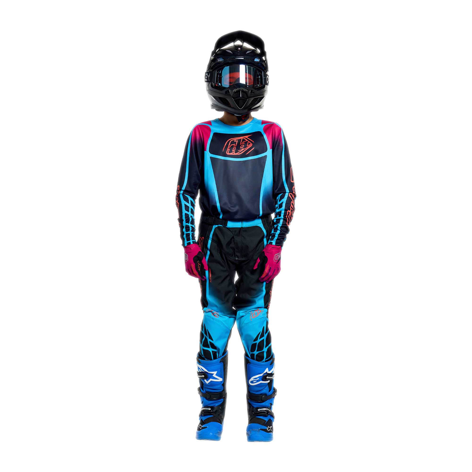 Troy Lee Designs YOUTH MX | SX Jersey & Pant Kit Deal GP PRO FRAMEWORK (Black / Cyan)