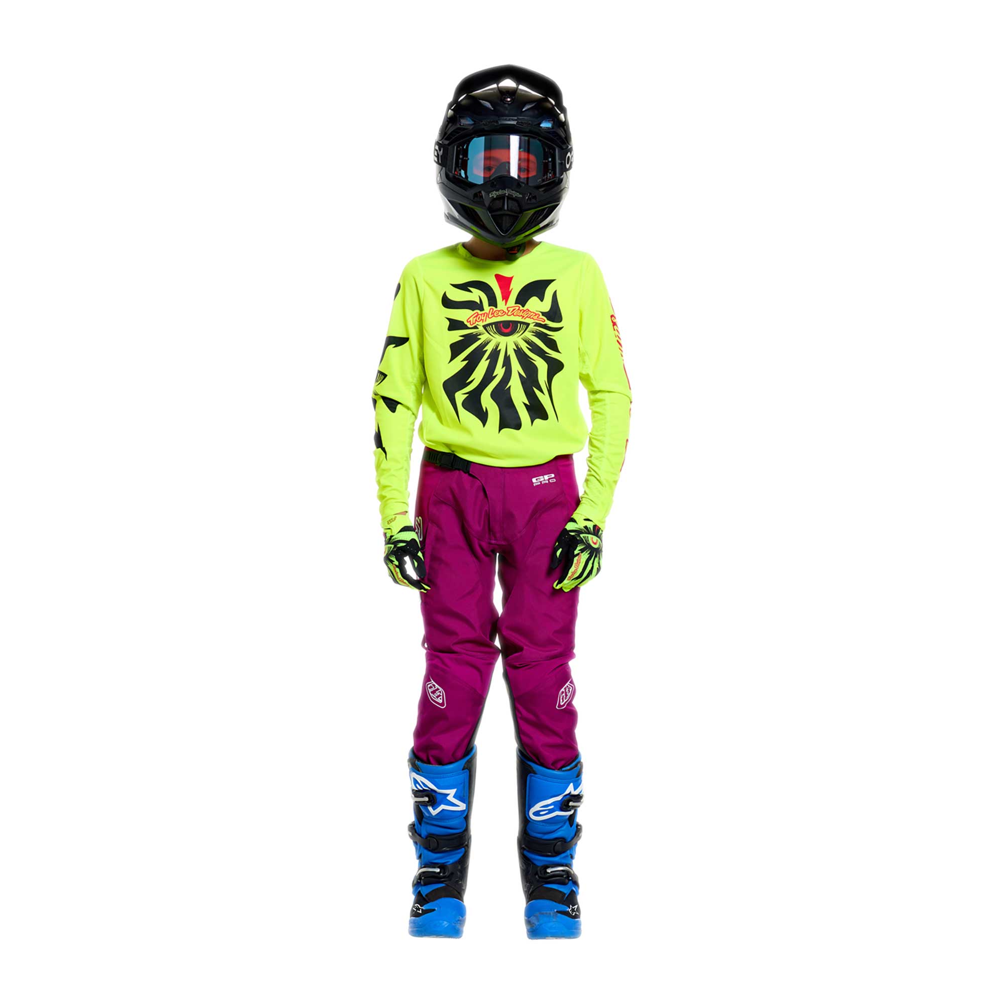 Troy Lee Designs YOUTH MX | SX Jersey & Pant Kit Deal GP PRO CYCLOPS (Flo Yellow / Fuchsia)