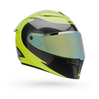 BELL Lithium MIPS Plus FLUID Motorcycle Helmet (Yellow Fluo/Black/Grey) Clear & Mirror Gold Visor