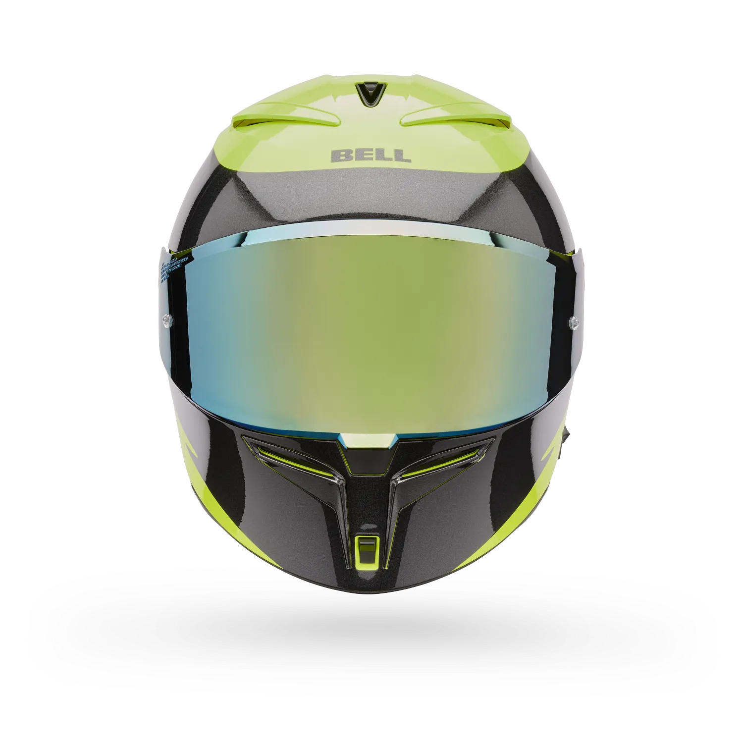 BELL Lithium MIPS Plus FLUID Motorcycle Helmet (Yellow Fluo/Black/Grey) Clear & Mirror Gold Visor