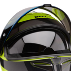BELL Lithium MIPS Plus FLUID Motorcycle Helmet (Yellow Fluo/Black/Grey) Clear & Mirror Gold Visor