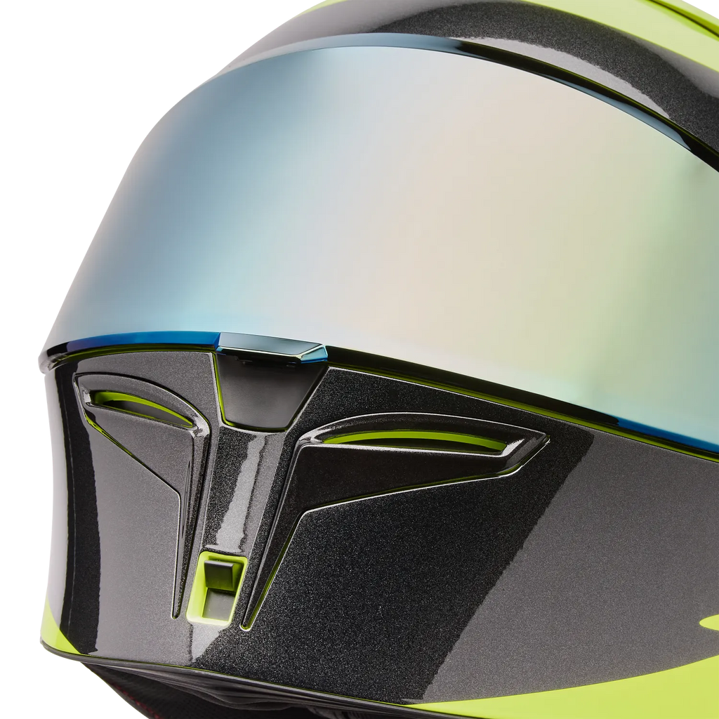 BELL Lithium MIPS Plus FLUID Motorcycle Helmet (Yellow Fluo/Black/Grey) Clear & Mirror Gold Visor