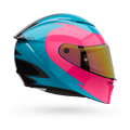 BELL Lithium MIPS Plus FLUID Motorcycle Helmet (Teal/Black/pink) Clear & Mirror Pink Visor