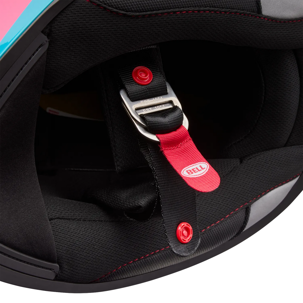 BELL Lithium MIPS Plus FLUID Motorcycle Helmet (Teal/Black/pink) Clear & Mirror Pink Visor