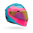 BELL Lithium MIPS Plus FLUID Motorcycle Helmet (Teal/Black/pink) Clear & Mirror Pink Visor