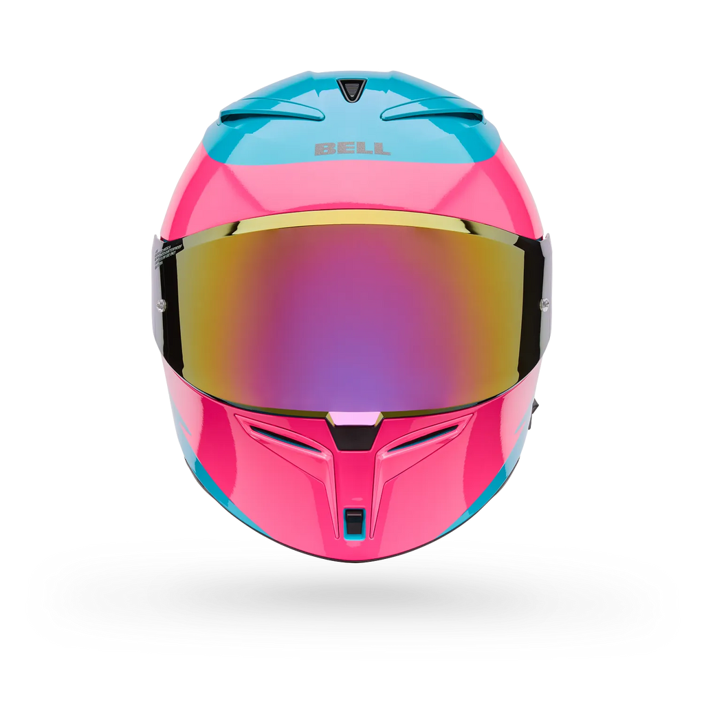 BELL Lithium MIPS Plus FLUID Motorcycle Helmet (Teal/Black/pink) Clear & Mirror Pink Visor