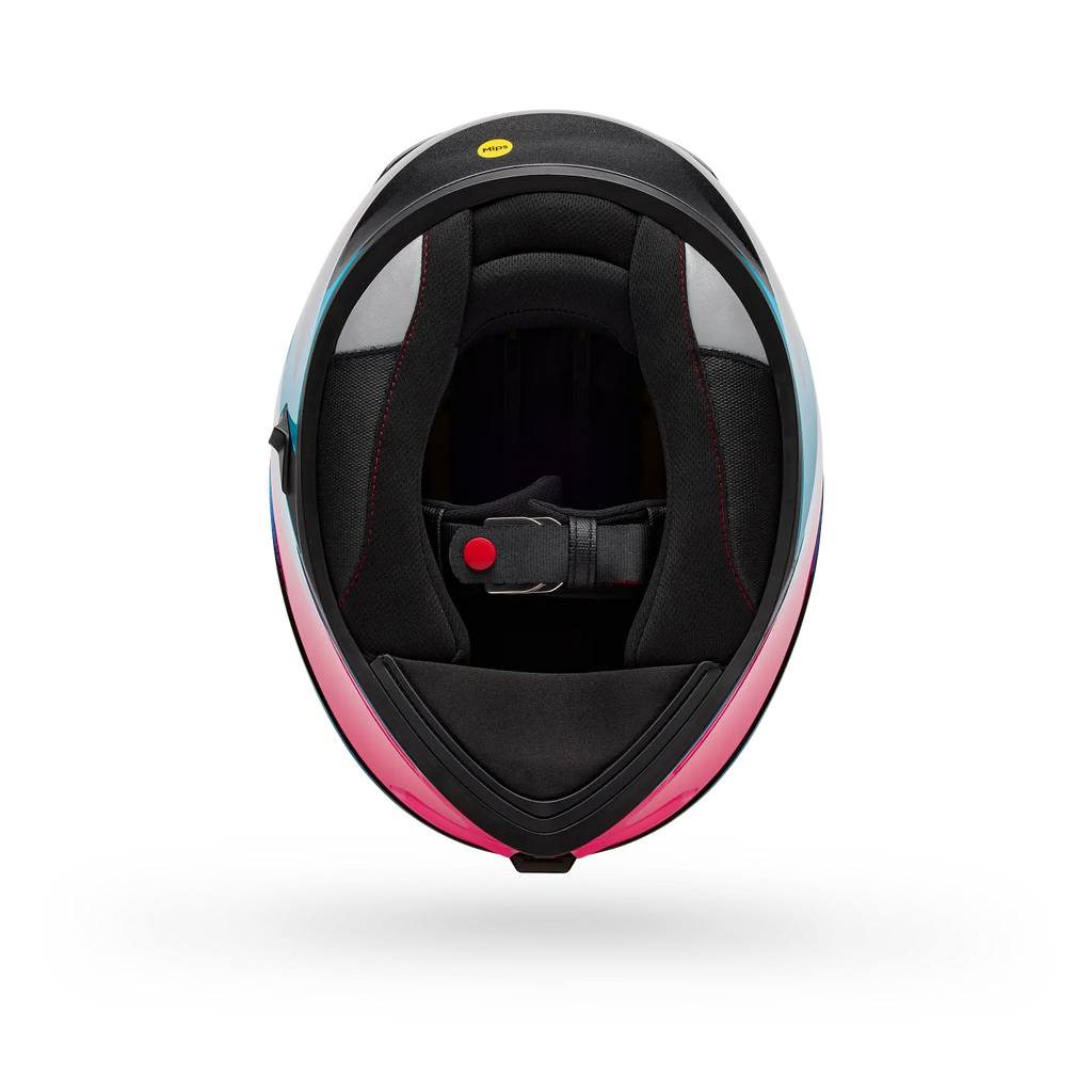 BELL Lithium MIPS Plus FLUID Motorcycle Helmet (Teal/Black/pink) Clear & Mirror Pink Visor