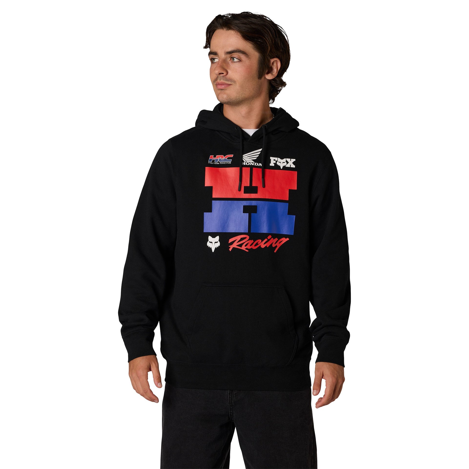 FOX Racing Mens Hoodie - HONDA Fleece Pullover (Black)