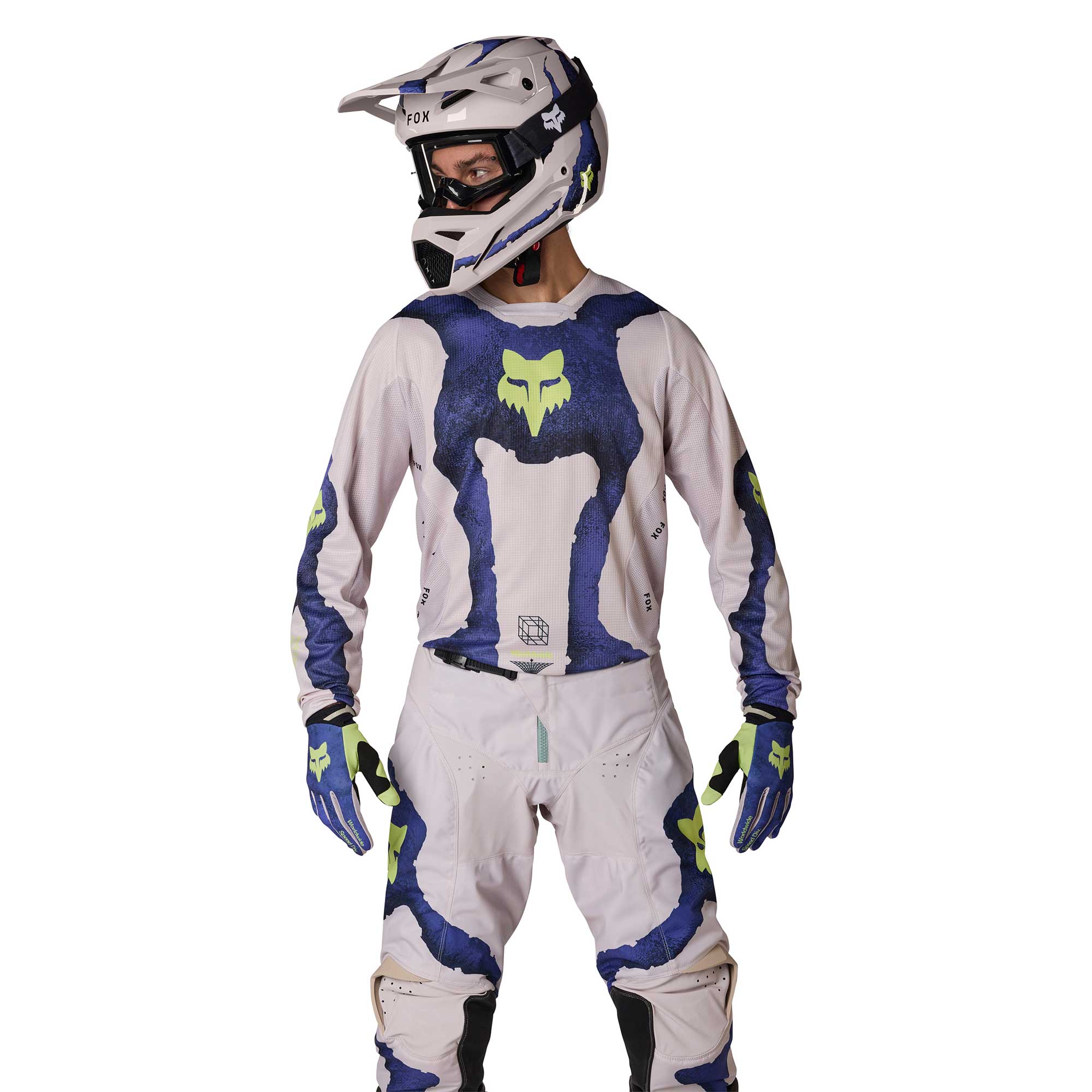 FOX (Limited Edition) MX Jersey & Pant Kit Deal - 180 AWARENESS (Chalk/Blueberry)