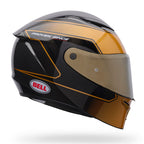 BELL Lithium MIPS Plus FLUX SE Motorcycle Helmet (Ultra Black/Gold) Clear & Mirror Gold Visor