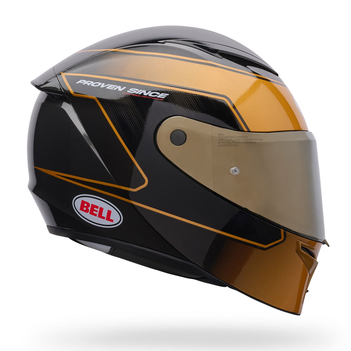 BELL Lithium MIPS Plus FLUX SE Motorcycle Helmet (Ultra Black/Gold) Clear & Mirror Gold Visor