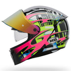 BELL Lithium MIPS Plus SYNCHRO Motorcycle Helmet (Black/Pink/White) Clear & Mirror Pink Visor