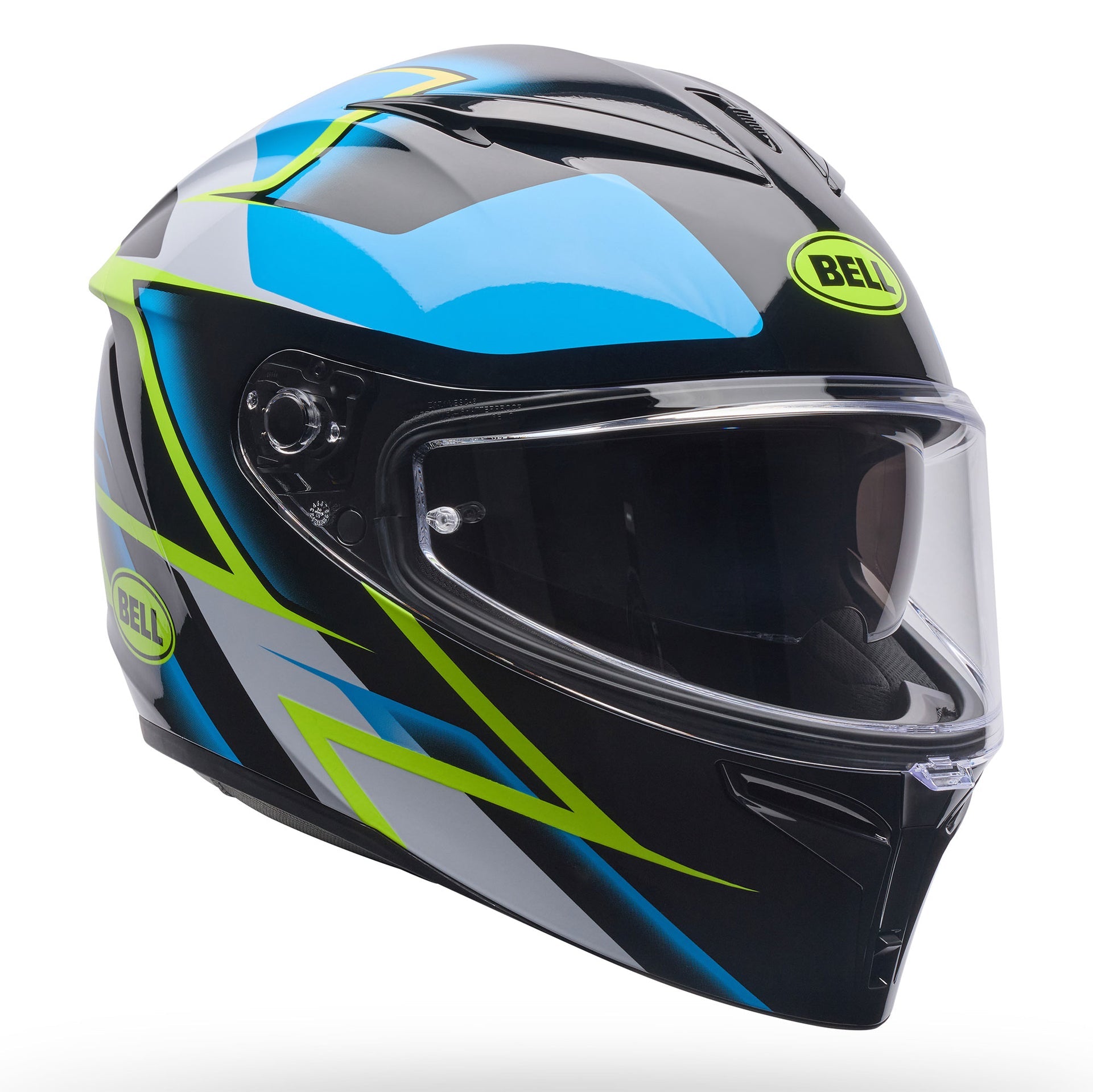 BELL Lithium MIPS KINETIC Motorcycle Helmet (Black/Blue/White/Yellow Fluo)