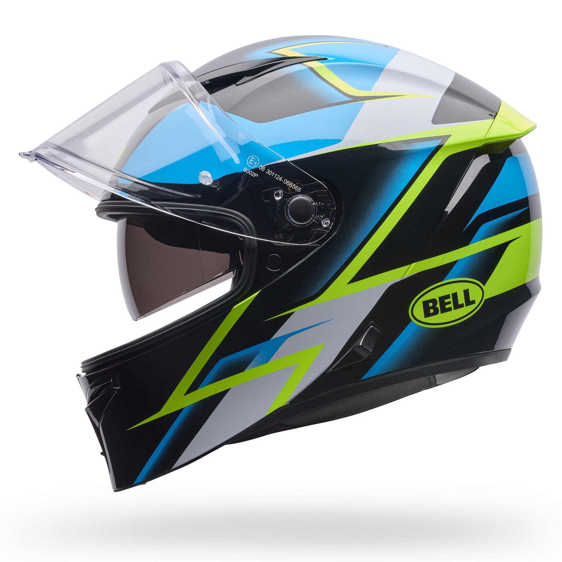 BELL Lithium MIPS KINETIC Motorcycle Helmet (Black/Blue/White/Yellow Fluo)