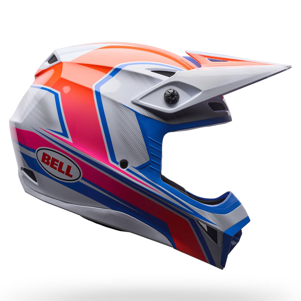 BELL MX-10 MIPS SPEEDWAY MX | Enduro Helmet (White/Blue/Red Fluo)